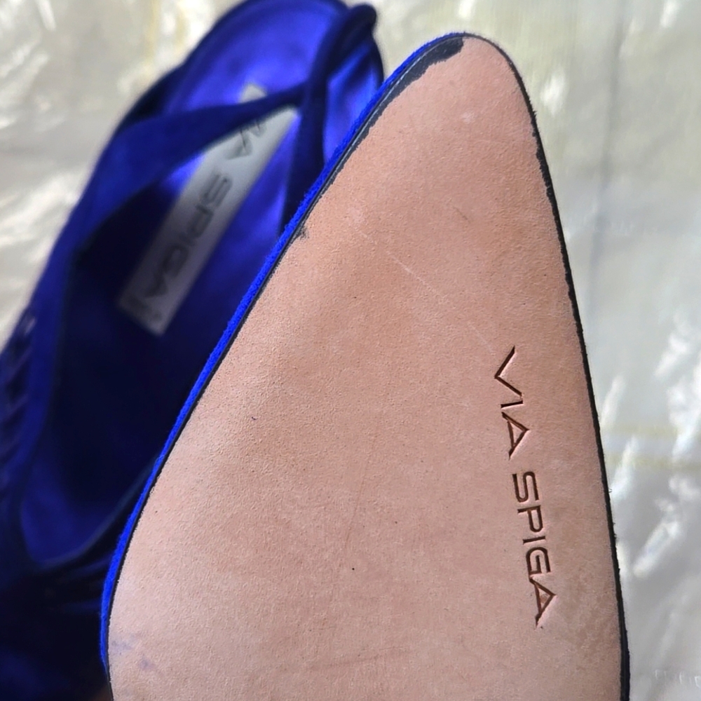 Via Spiga Electric Blue Sling Back Heels - Picture 15 of 15